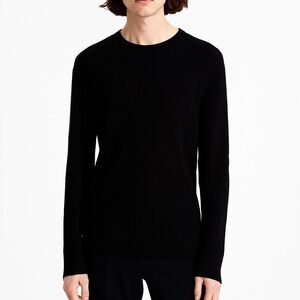 Billy Reid 100% cashmere and cotton Crewneck waffle knit sweater in XL black EUC